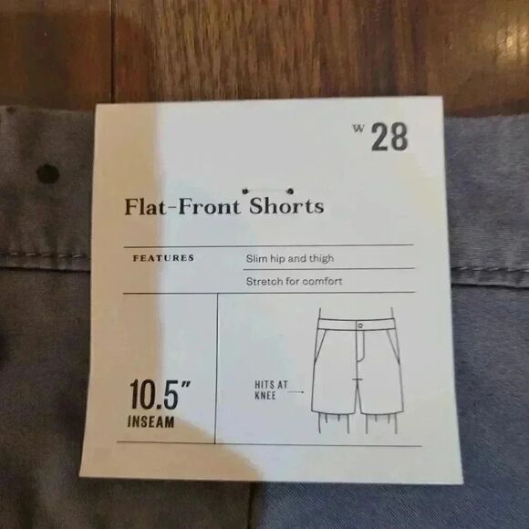 GOODFELLOW MEN'S Thunder Gray Linden Flat Front Chino Shorts - Picture 12 of 16